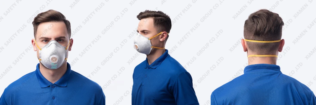 High Quality Disposable Double Punched Cotton Fabric FFP2 Nr Filter Rating Adult Dust Mask with Valve